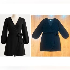 Madewell Black Long Sleeve Wrap Dress